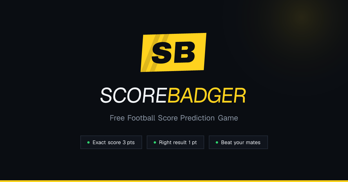 Football Score Predictor - Predict Match Scores Free | ScoreBadger